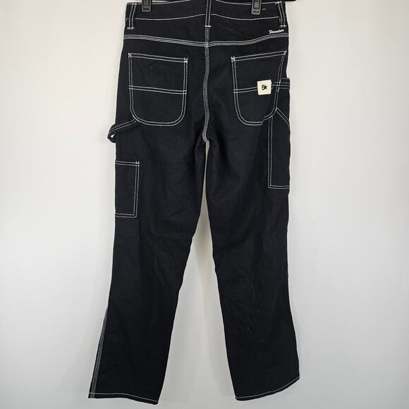 Five Star General Black Wide Leg 100% Cotton Mid Rise Carpenter Jeans 5 / 27 - Picture 4 of 16